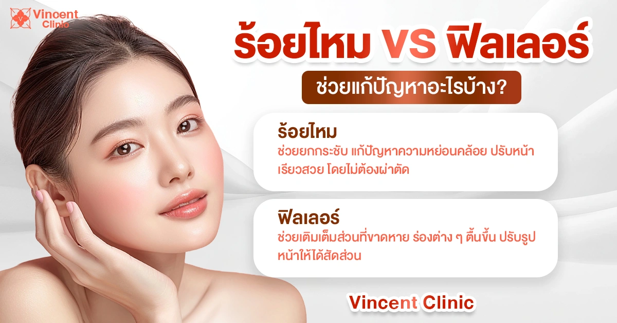 What problems do thread lifting and fillers help address?.psd ร้อยไหม vs ฟิลเลอร์ ช่วยแก้ปัญหาอะไร