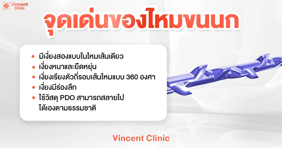 Key features of feather threads จุดเด่นของไหมขนนก