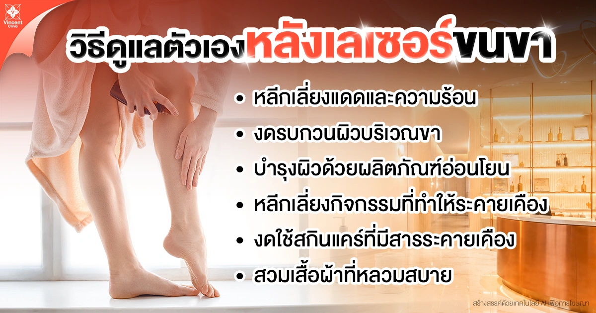 วิธีดูแลตัวเองหลังเลเซอร์กำจัดขนขา
