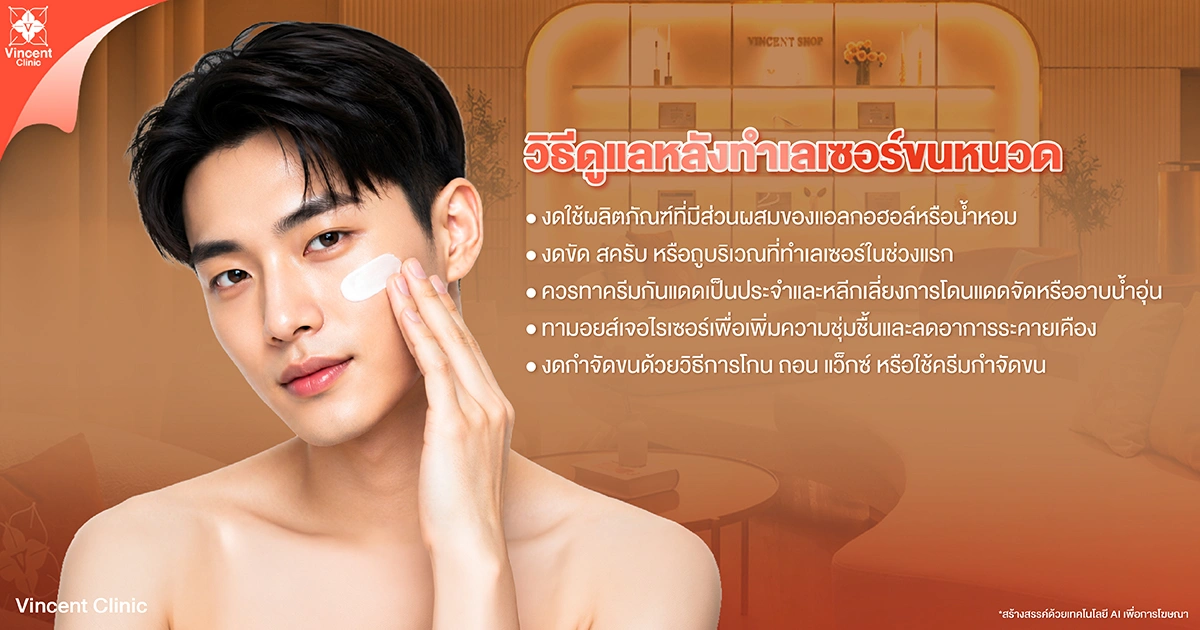 วิธีดูแลหลังทำเลเซอร์ขนหนวด
