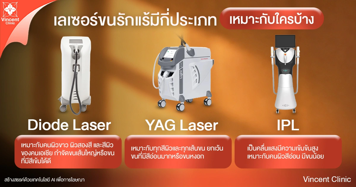 เลือกเครื่องเลเซอร์ขนรักแร้ แบบไหนดี