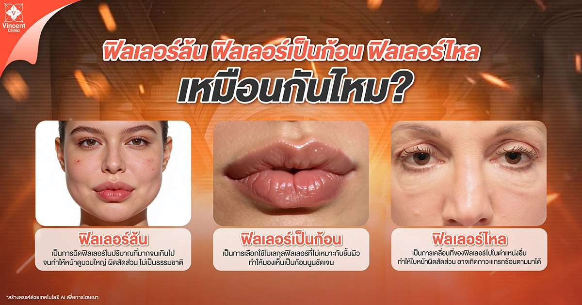 ฟิลเลอร์ล้น ฟิลเลอร์เป็นก้อน ฟิลเลอร์ไหล เหมือนกันไหม