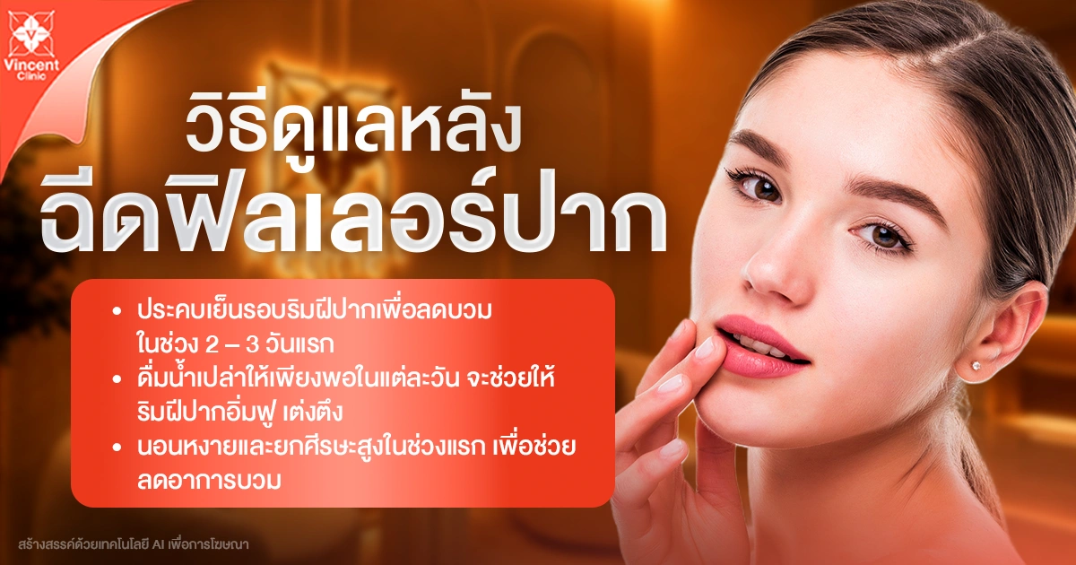 วิธีดูแลหลังฉีดฟิลเลอร์ปาก