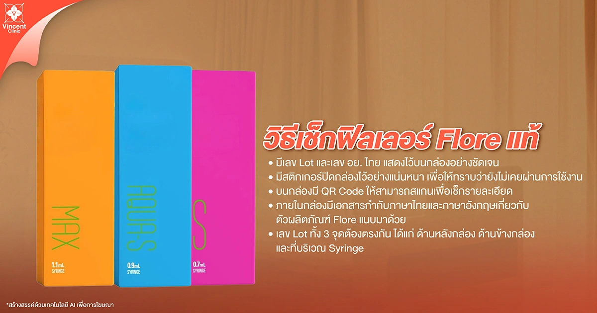 วิธีเช็กฟิลเลอร์ Flore แท้
