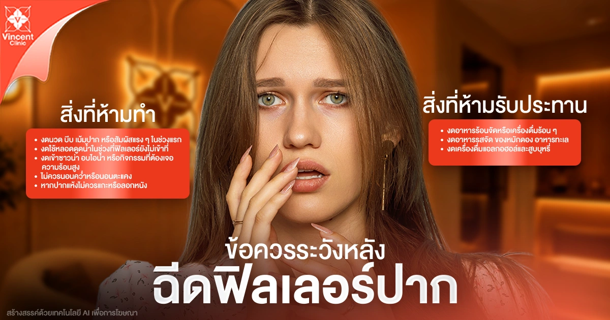 ข้อควรระวังหลังฉีดฟิลเลอร์ปาก