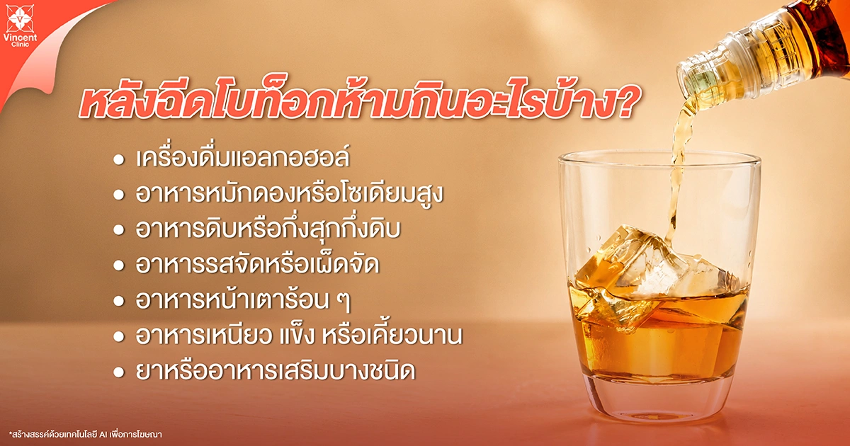 หลังฉีดโบห้ามกินอะไรบ้าง?