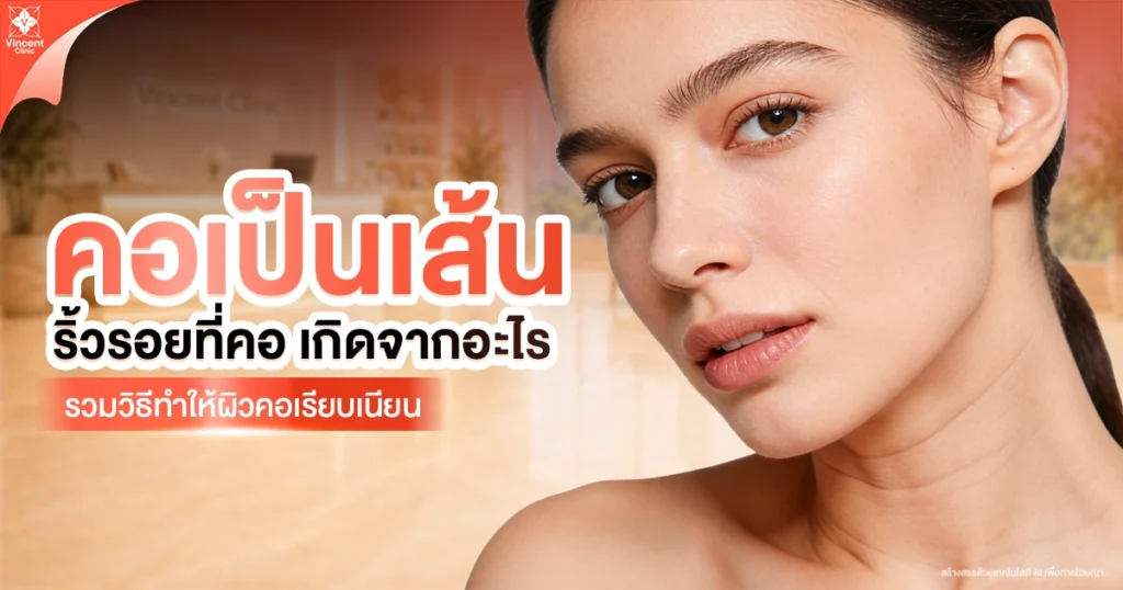 คอเป็นเส้น ริ้วรอยที่คอ เกิดจากอะไร รวมวิธีทำให้ผิวคอเรียบเนียน
