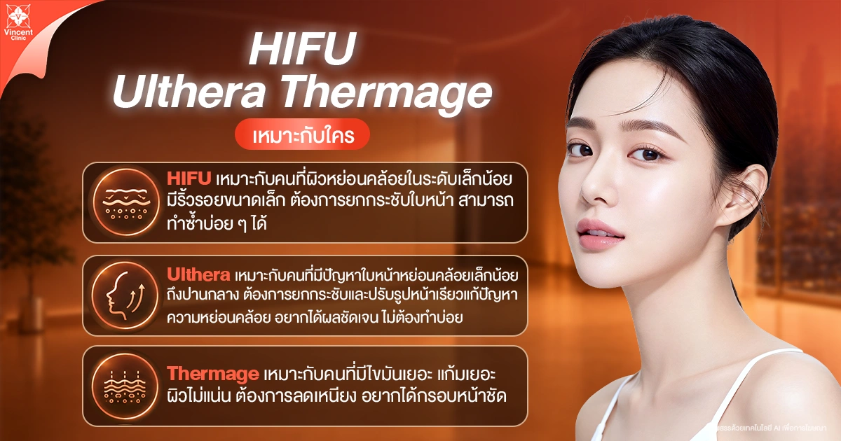 Hifu vs Ulthera vs Thermage เลือกตัวไหนดี