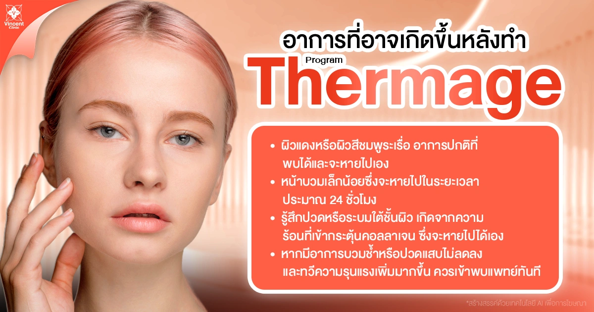 What symptoms may occur after Thermage treatment? อาการที่อาจเกิดขึ้นหลังทำ Thermage