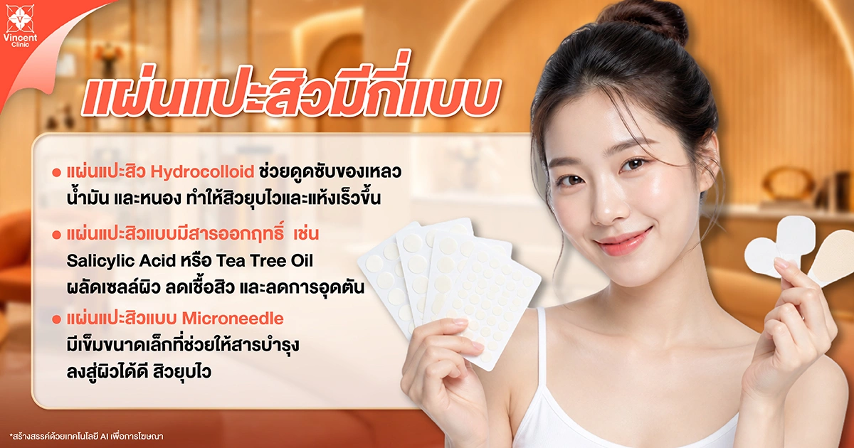 How many types of acne patches are there? แผ่นแปะสิวมีกี่แบบ