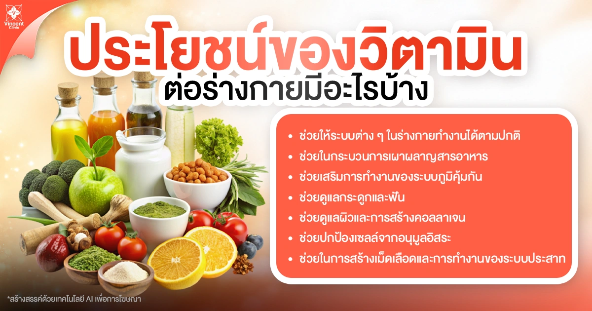 What are the benefits of vitamins for the body? วิตามินมีประโยชน์อย่างไรต่อร่างกาย