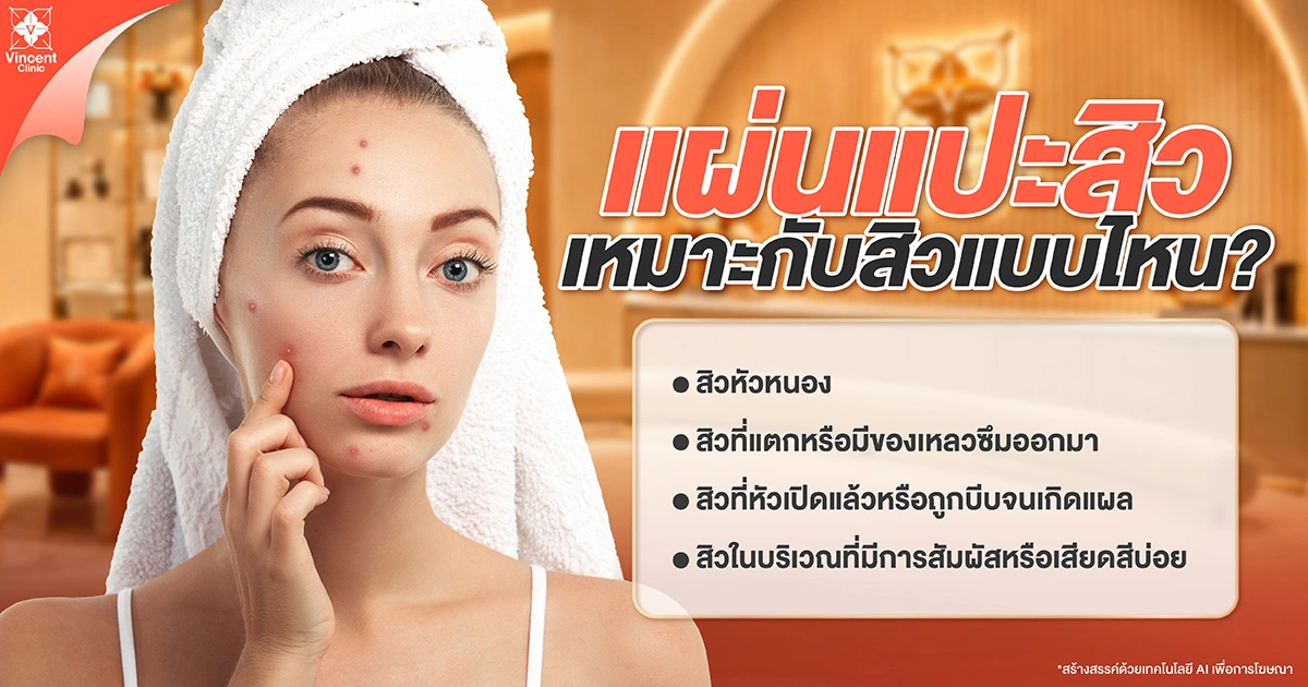 What types of acne are acne patches suitable for? แผ่นแปะสิวเหมาะกับสิวแบบไหน