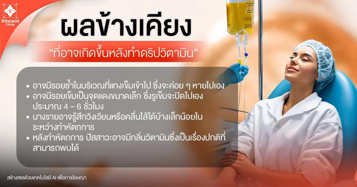 What are the side effects after IV vitamin therapy? ผลข้างเคียงหลังทำดริปวิตามิน