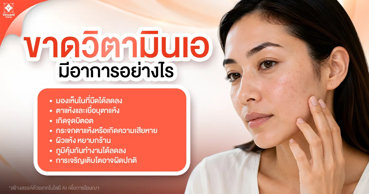 What are the symptoms of vitamin A deficiency? ขาดวิตามินเอมีอาการอย่างไร