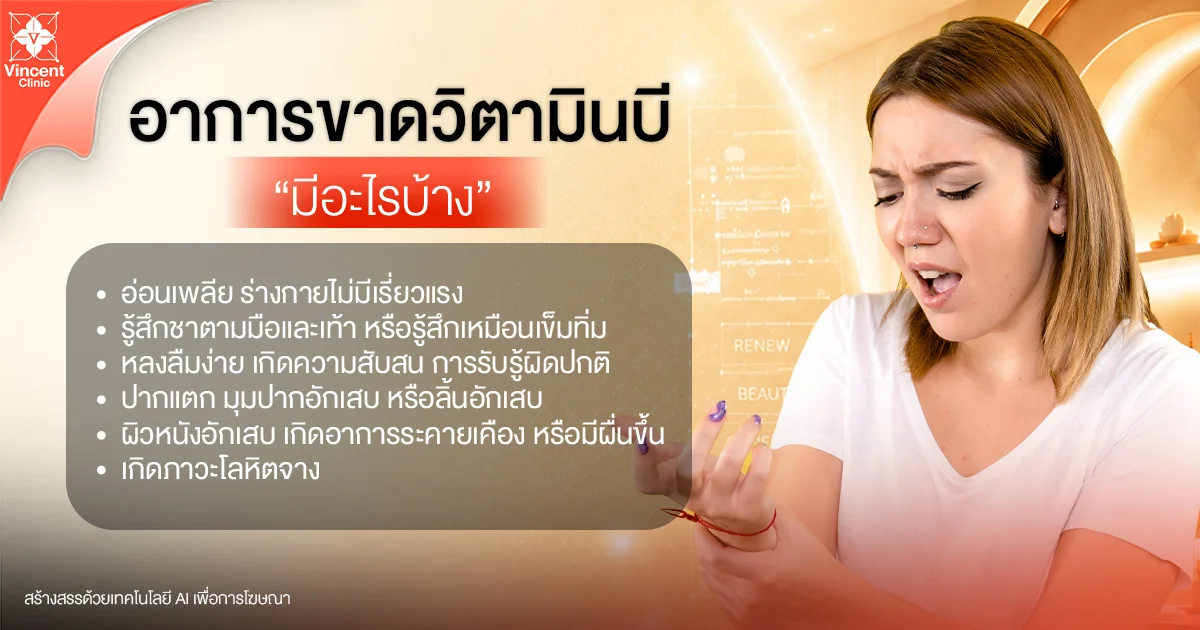 What are the symptoms of vitamin B deficiency? อาการขาดวิตามินบี มีอะไรบ้าง