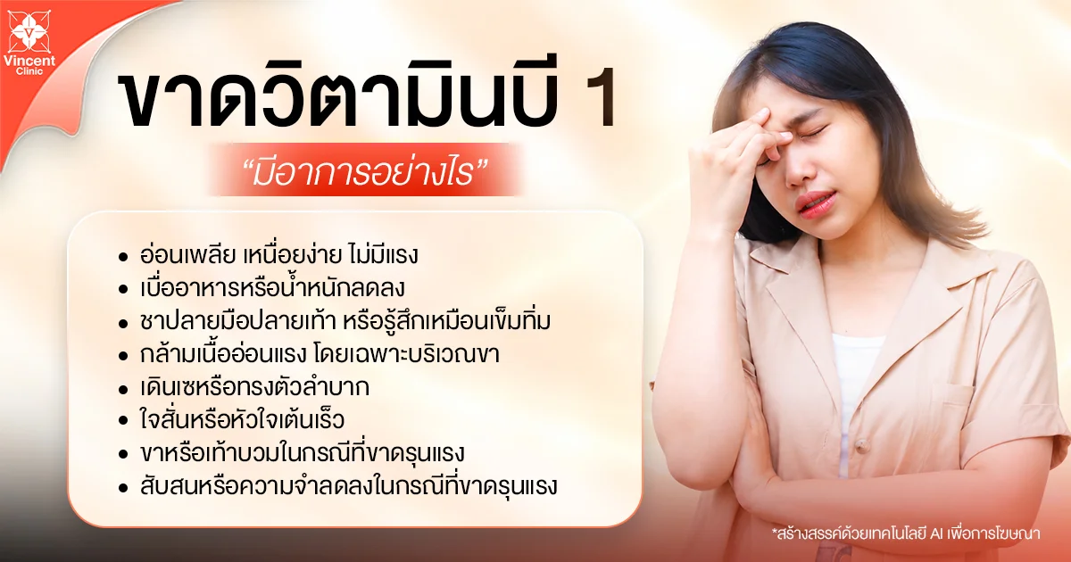 วิตามินบี 1 มีอาการอย่างไร