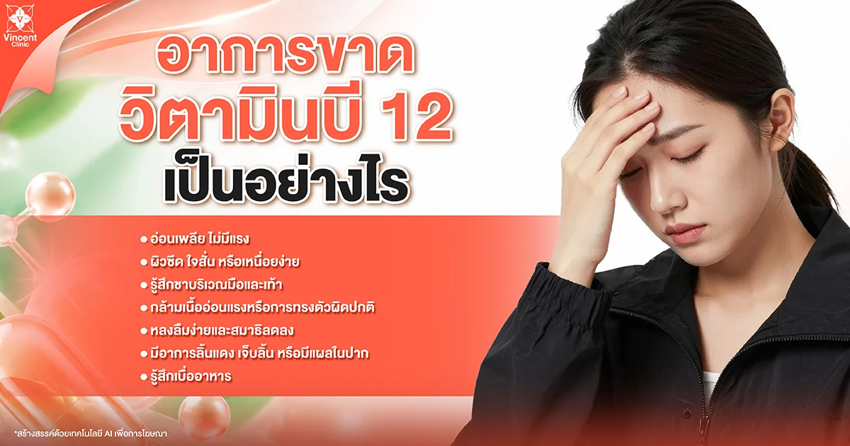 What are the symptoms of vitamin B12 deficiency? อาการขาดวิตามินบี 12 เป็นอย่างไร