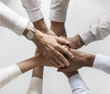 Business hands joined together teamwork